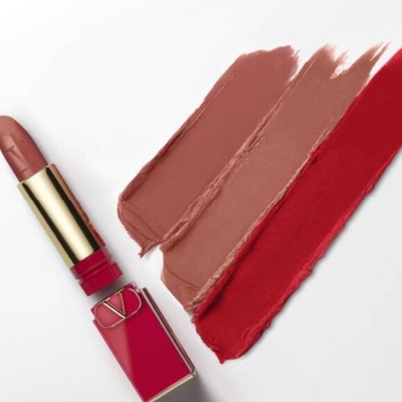 Rosso Valentino Couture Lipstick Set*w/Case ~ 3 Shades: 100R 107A 22R Refillable - Picture 5 of 14